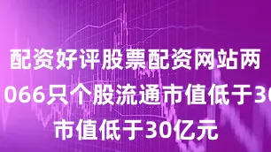 配资好评股票配资网站两市共1066只个股流通市值低于30亿元